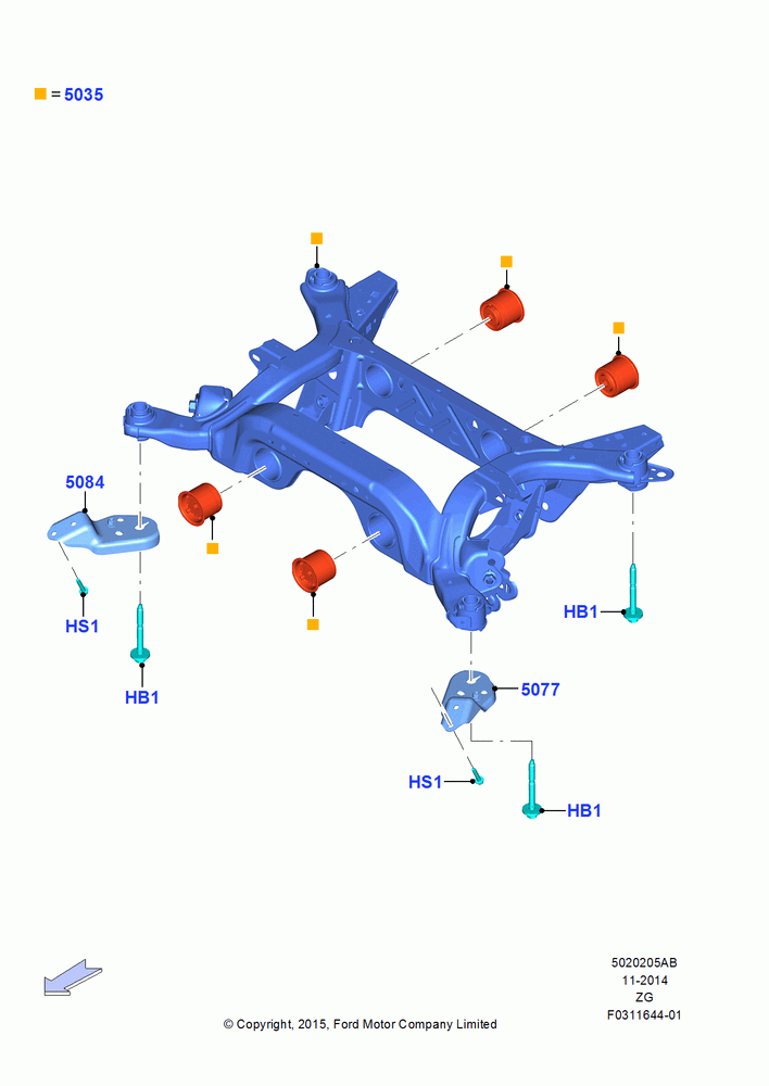 05AB - Chassis Frame, 6 Spd Man Trans-3160, Shelby Version; 13/JUL/2015