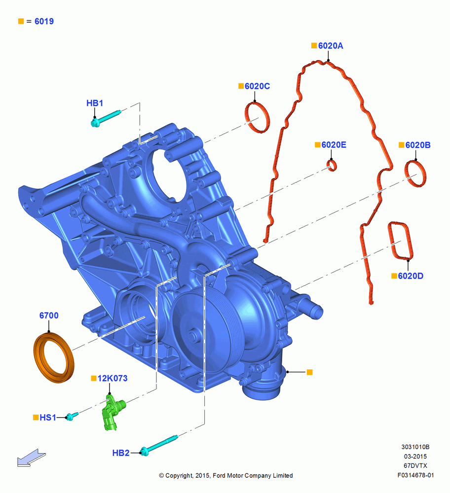 Timing Gear Covers, 6.7L 4V OHV T/C Scorpion Diesel-C, 6.7L 4V OHV T/C Scorpion Diesel-B, 6.7L 4V OHV T/C Scorpion Diesel-A