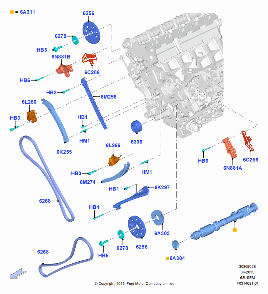 Timing Gear, 6.8L Gas EFI V10