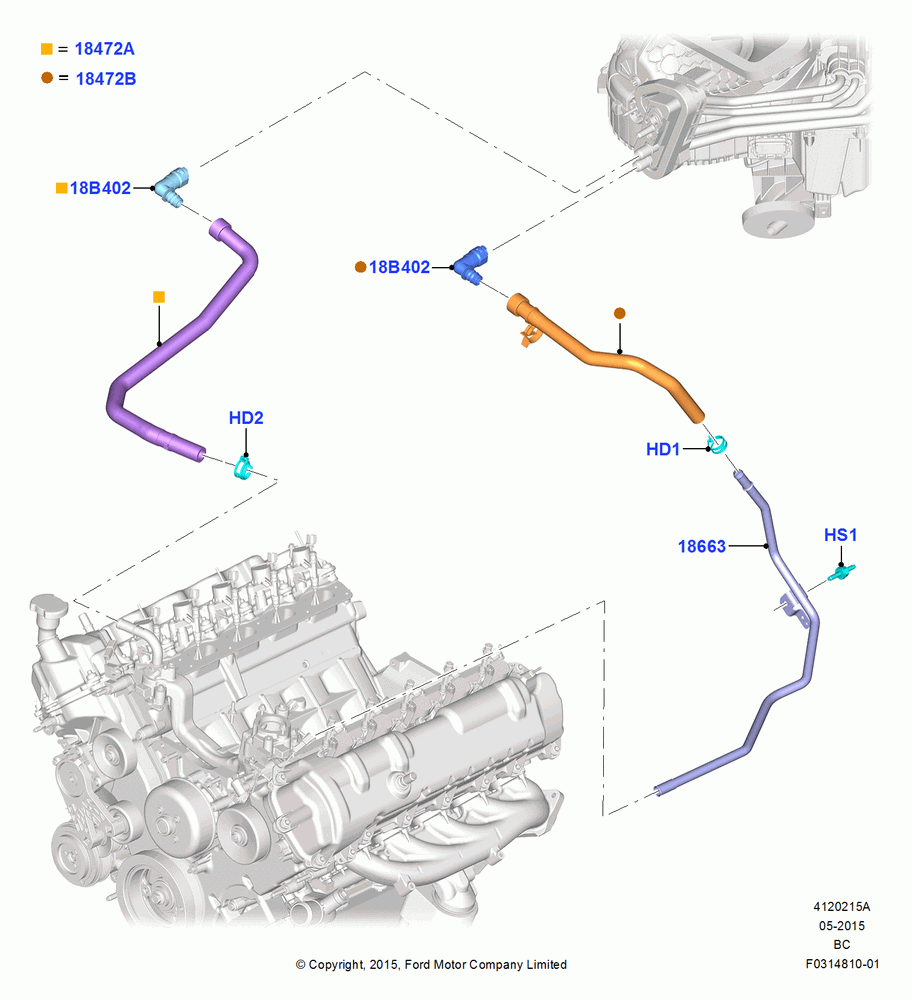 15A - Heater Hoses, 6.8L Gas EFI V10; 13/JUL/2015