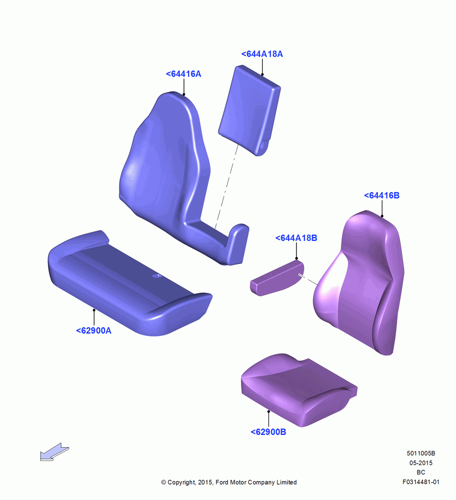05B - Front Seat Covers, With H/B Sngle.Drv & Dual Pass Seat, With Single Drv.H/B & Pass L/B Seat, With Sngle.L/B Dvr/Dual L/B Pass.St; 13/JUL/2015