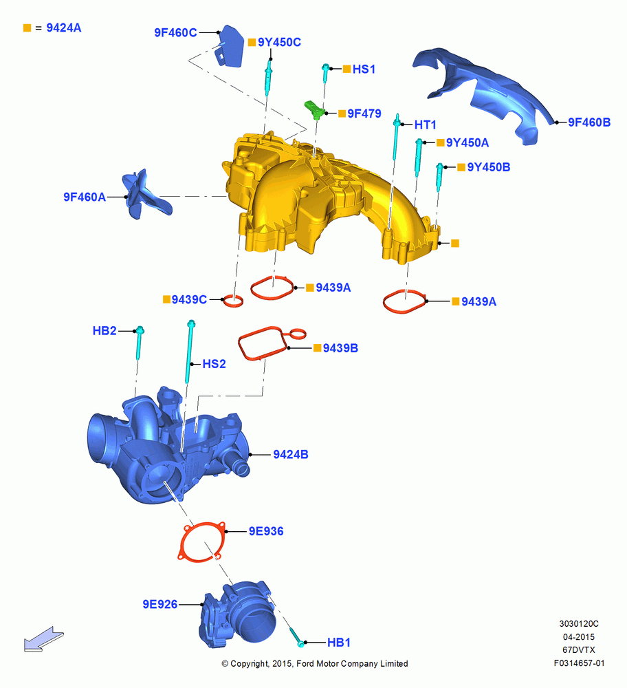 20C - Intake Manifold, 6.7L 4V OHV T/C Scorpion Diesel-C, 6.7L 4V OHV T/C Scorpion Diesel-B, 6.7L 4V OHV T/C Scorpion Diesel-A; 13/JUL/2015-02/JAN/2020