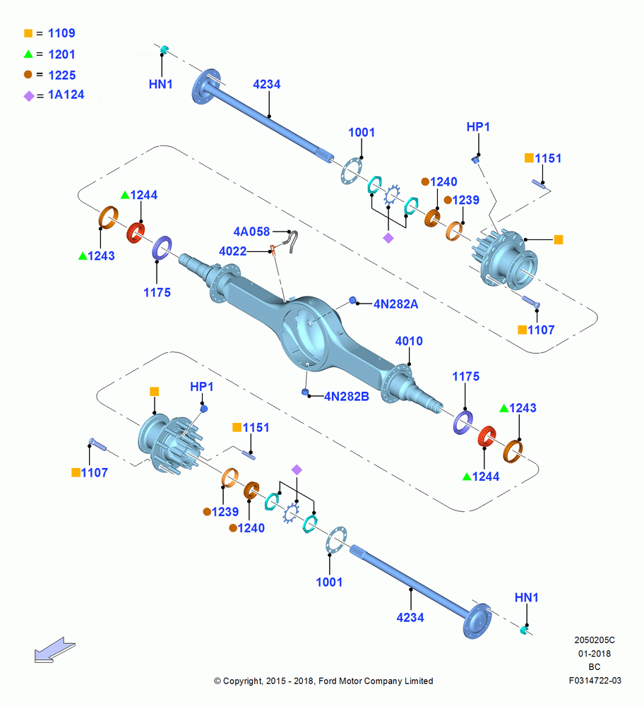 05C - Rear Axle, Rear Axle Single Speed, 19,000 LB Rear Axle Assy; 13/JUL/2015