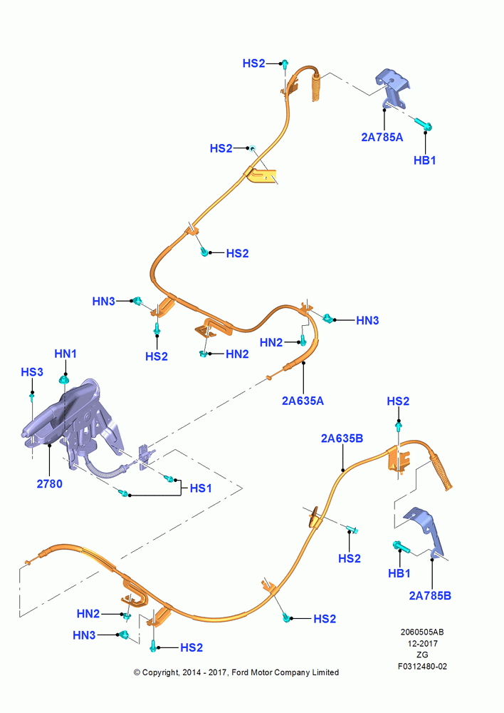 05AB - Parking Brake, MOD 5.2L-TIVCT PFI NA HP1 GAS, North American Markets; 13/JUL/2015-04/FEB/2019