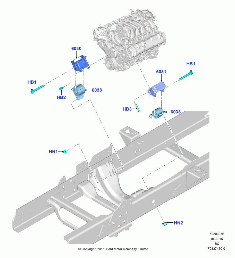 05B - Engine Mounting, 6.8L Gas EFI V10; 13/JUL/2015