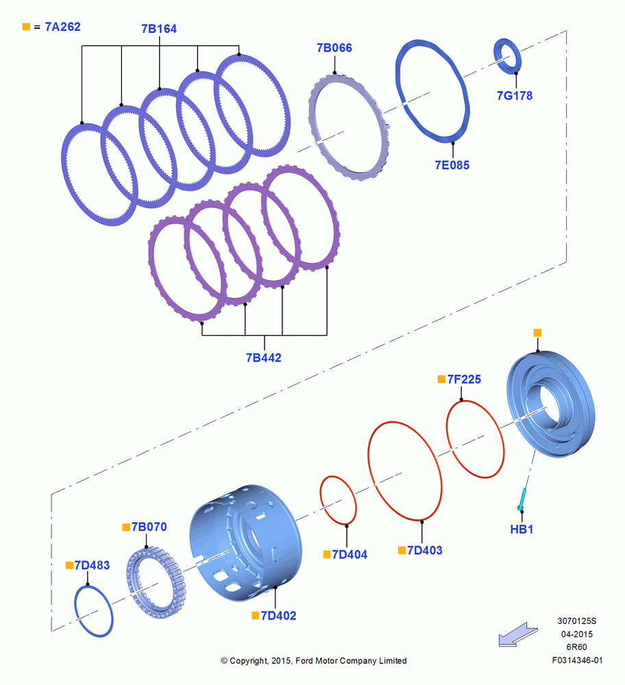 25S - Drive Plates - Low Clutch, 6 Speed Auto Transmission (6R140), 6 Speed Auto Trans (6R140); 13/JUL/2015