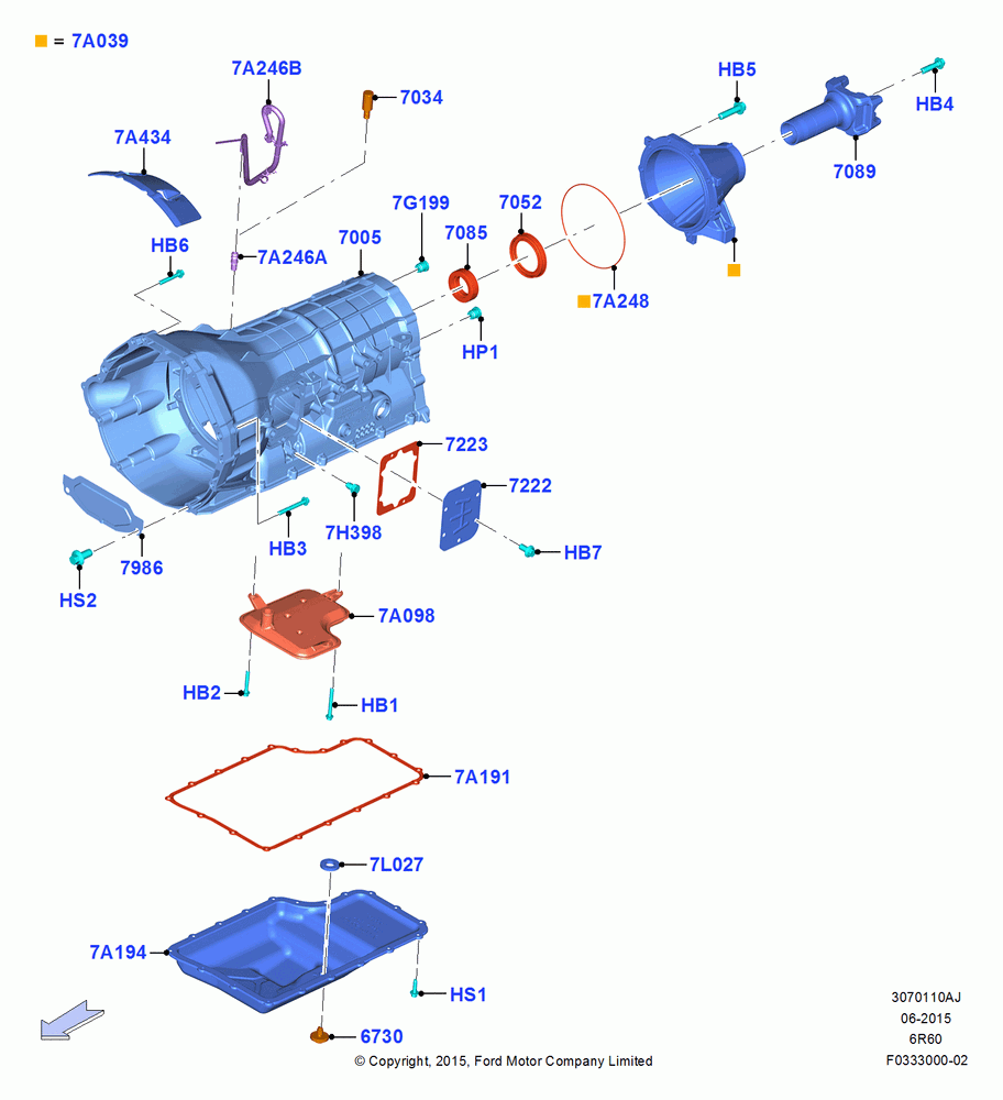 10AJ - Transmission External Components, 6 Speed Auto Transmission 6R60, Trans Power Take Off Provision, 6 Speed Auto Transmission (6R140), 6 Speed Auto Trans (6R140), Trans Power Takeoff Package; 13/JUL/2015