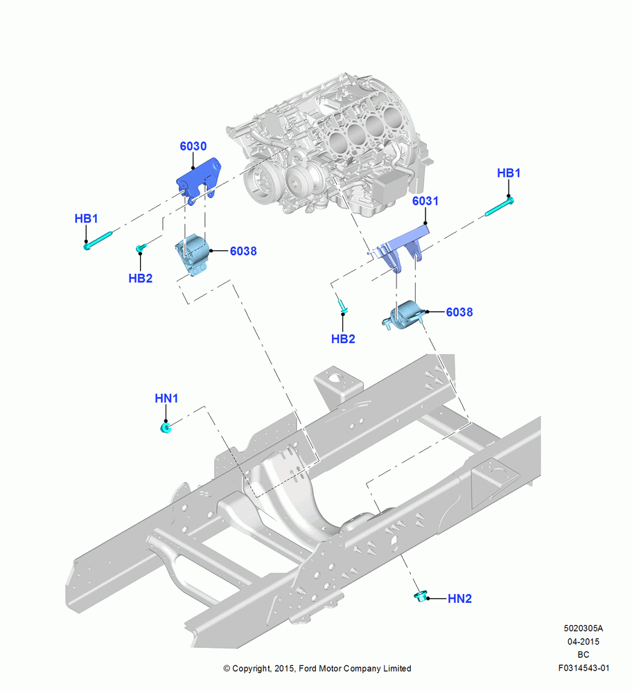 05A - Engine Mounting, 6.7L 4V OHV T/C Scorpion Diesel-C, 6.7L 4V OHV T/C Scorpion Diesel-B, 6.7L 4V OHV T/C Scorpion Diesel-A; 13/JUL/2015