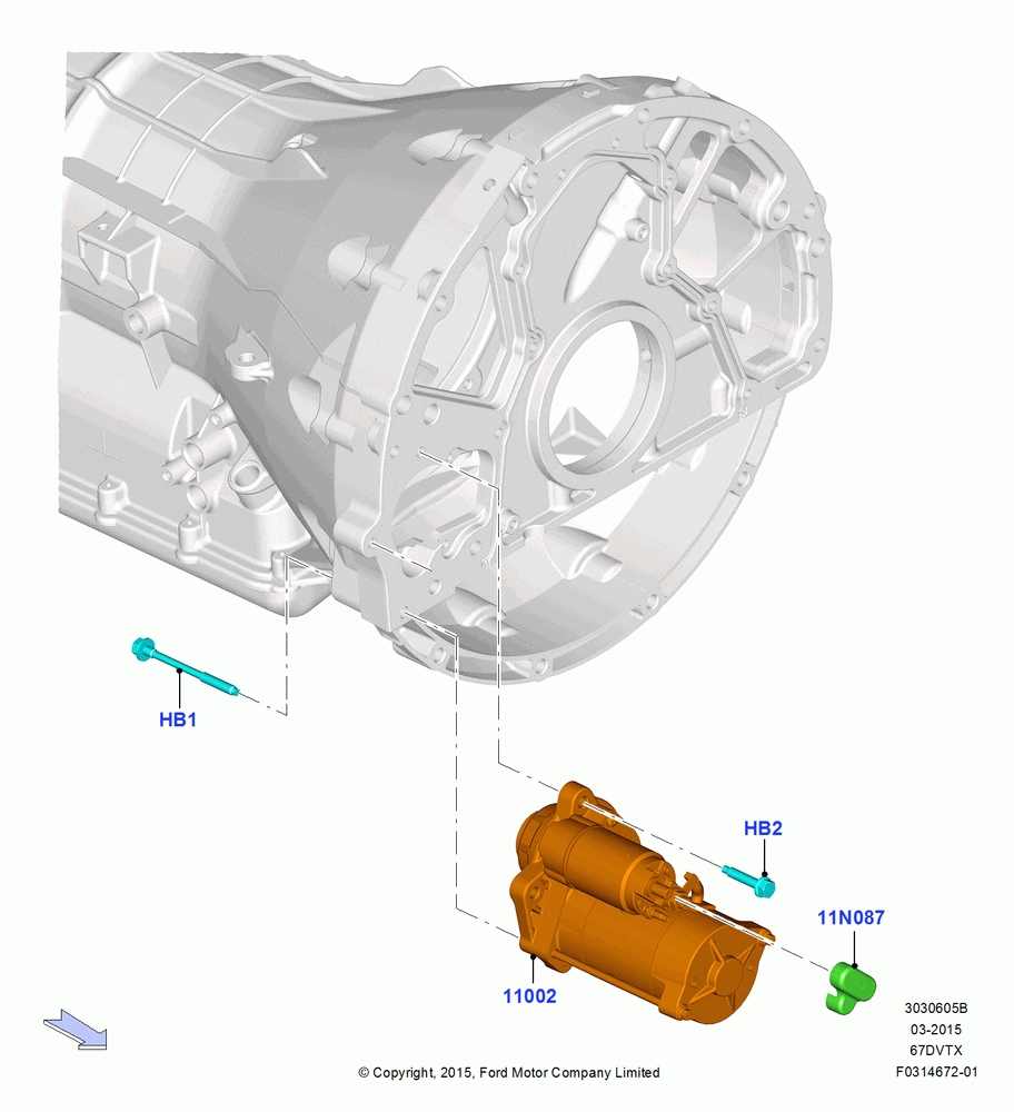 05B - Starter Motor, 6.7L 4V OHV T/C Scorpion Diesel-C, 6.7L 4V OHV T/C Scorpion Diesel-B, 6.7L 4V OHV T/C Scorpion Diesel-A; 13/JUL/2015-02/JAN/2020