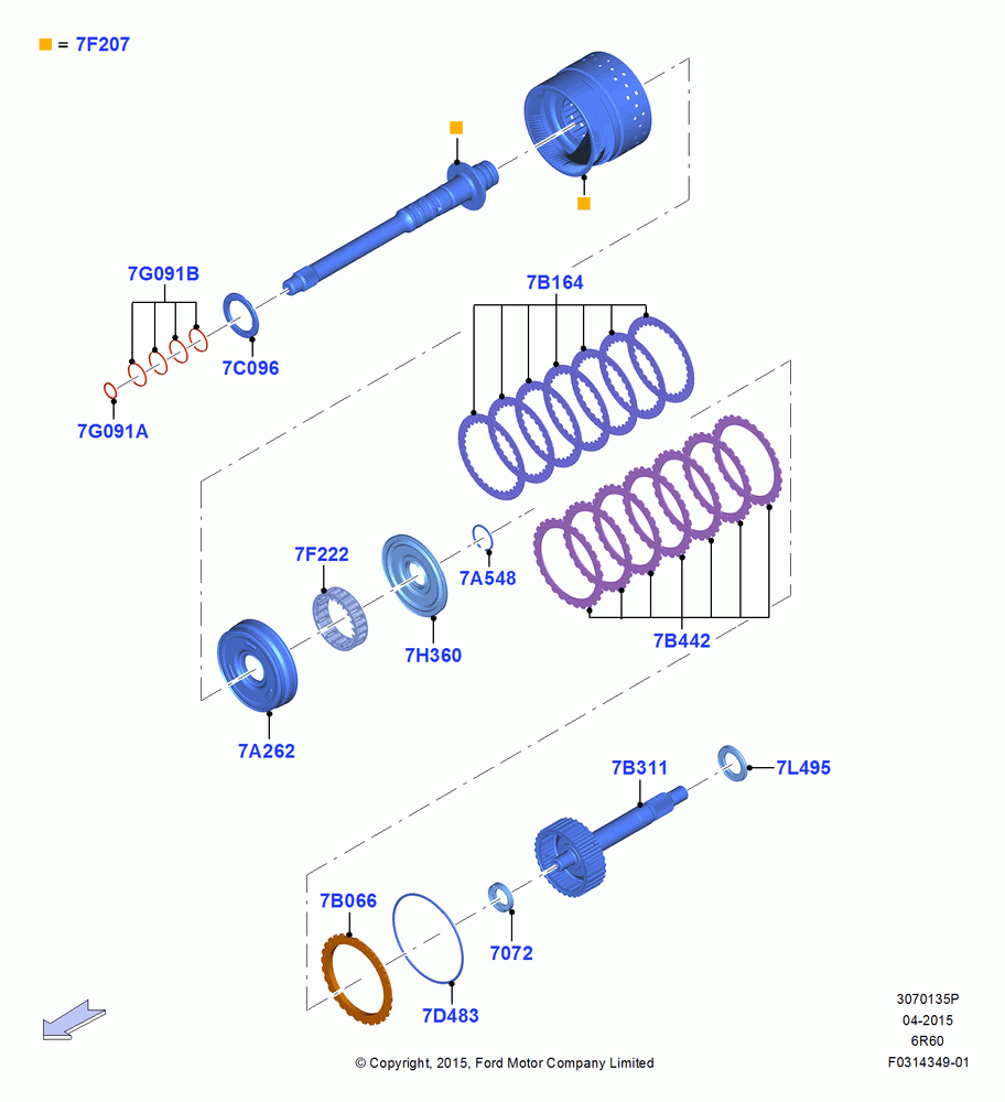 35P - Overdrive Clutch and Components, 6 Speed Auto Transmission (6R140), 6 Speed Auto Trans (6R140); 13/JUL/2015