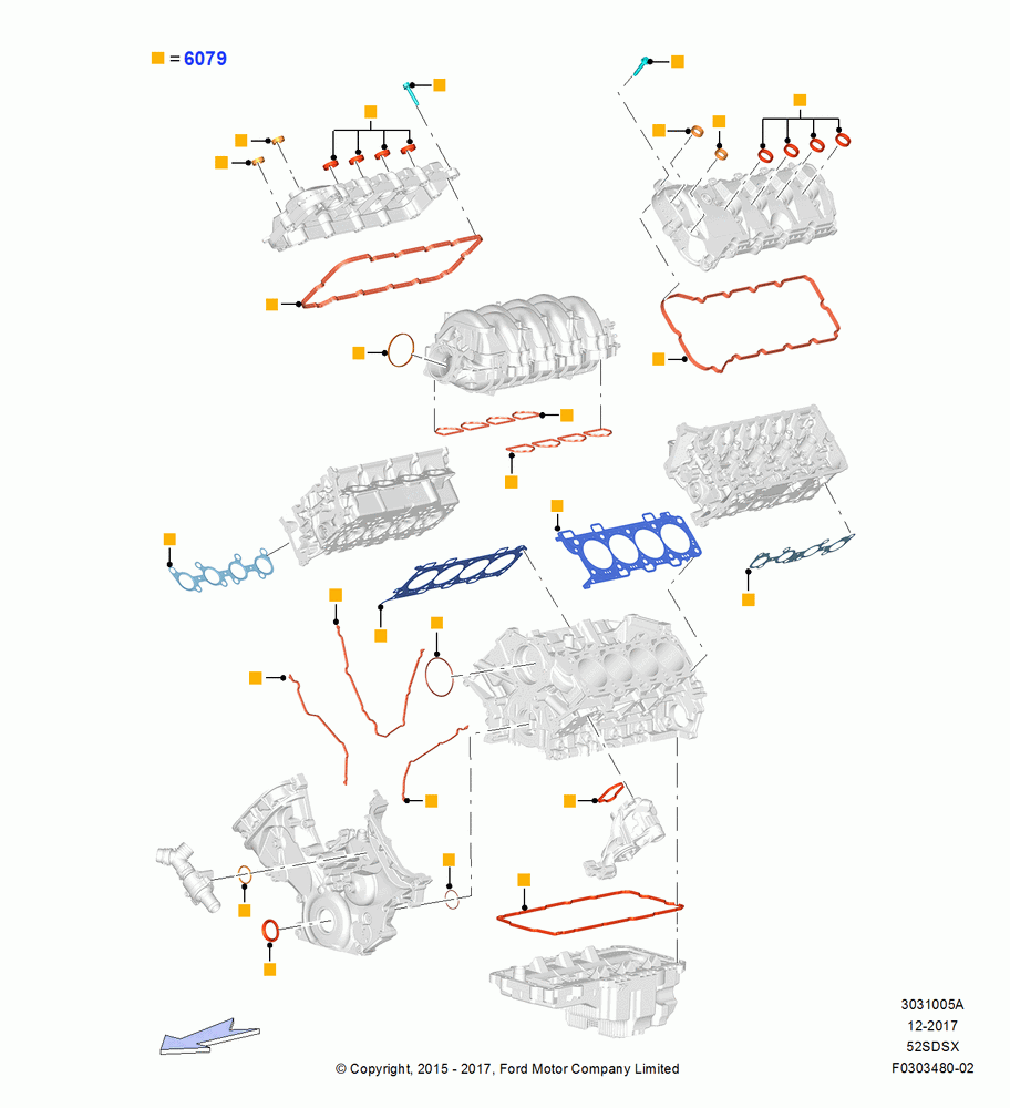 05A - Engine Gasket Kits, MOD 5.2L-TIVCT PFI NA HP1 GAS; 13/JUL/2015