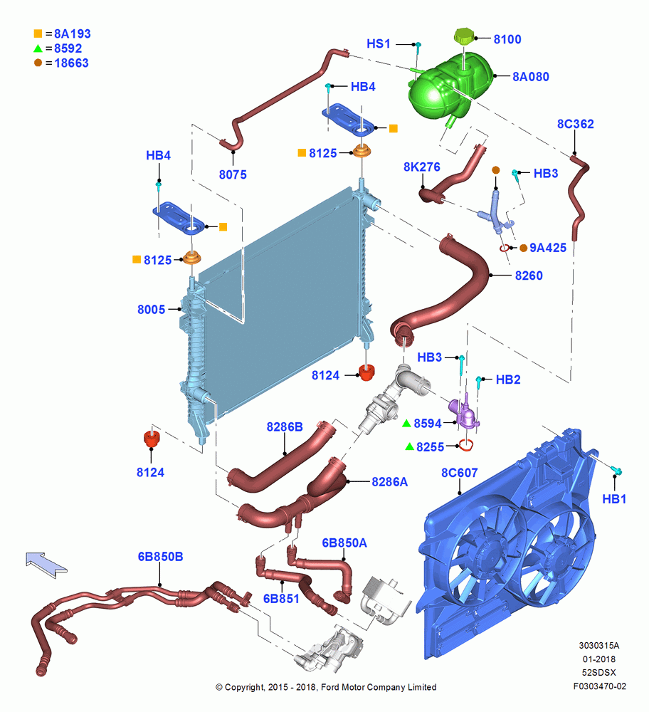 15A - Radiator/Coolant Overflow Container, MOD 5.2L-TIVCT PFI NA HP1 GAS; 13/JUL/2015