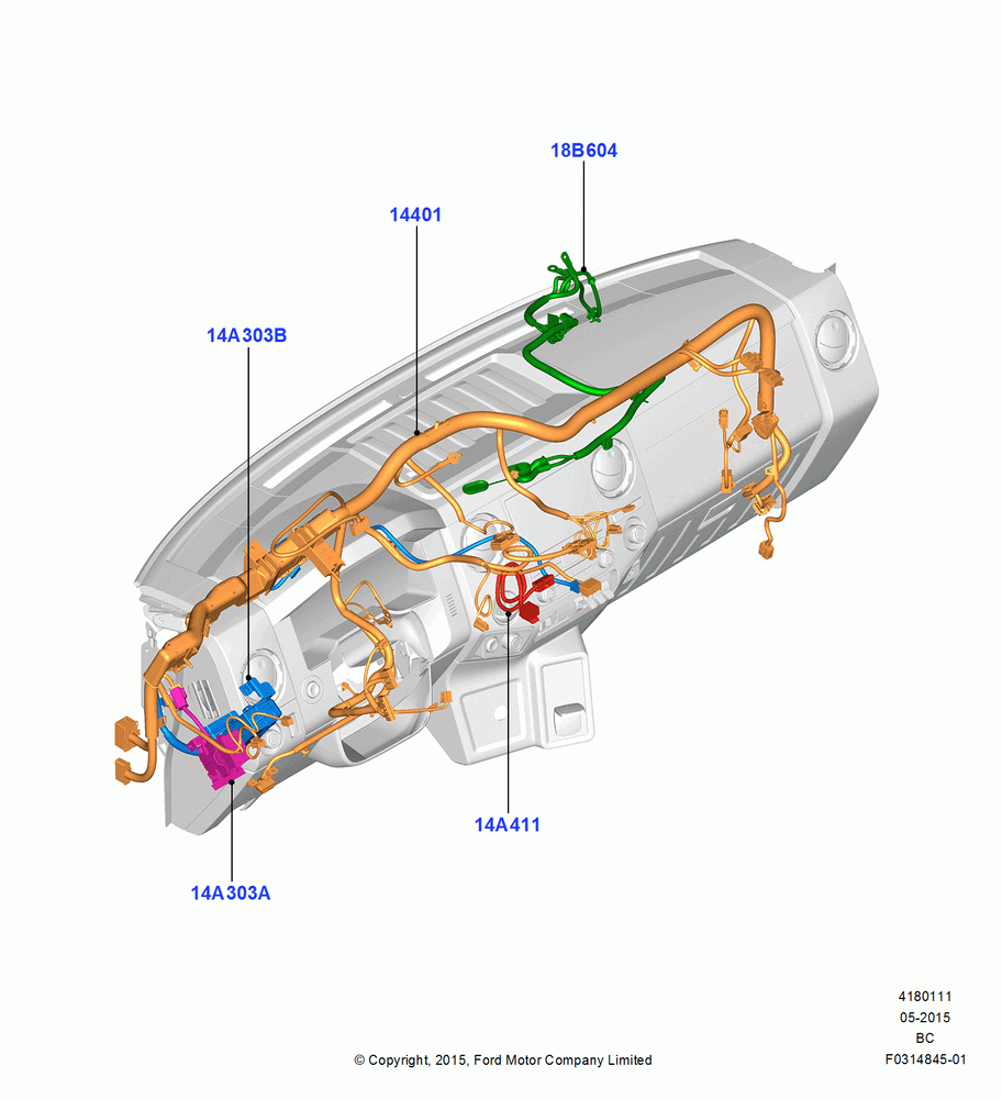 11 - Wiring - Dash And Floor Console; 13/JUL/2015
