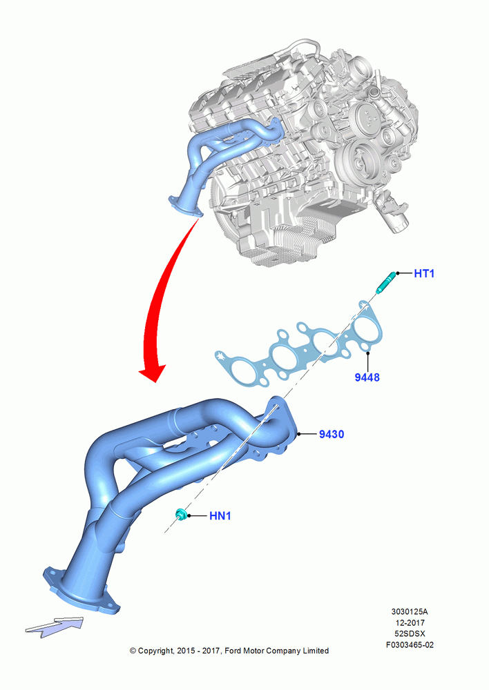 Exhaust Manifold, MOD 5.2L-TIVCT PFI NA HP1 GAS