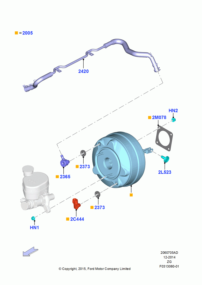 05AD - Brake Booster, MOD 5.2L-TIVCT PFI NA HP1 GAS, North American Markets; 13/JUL/2015