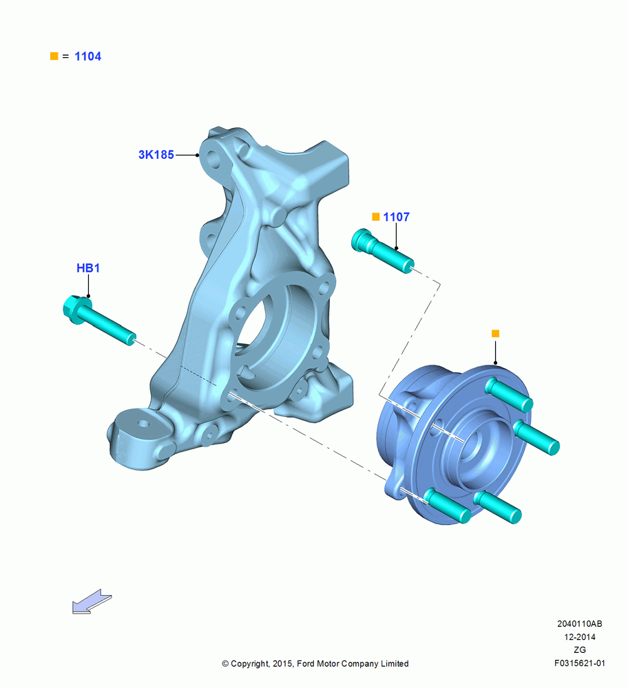 Front Knuckle and Hub, Shelby Version, North American Markets