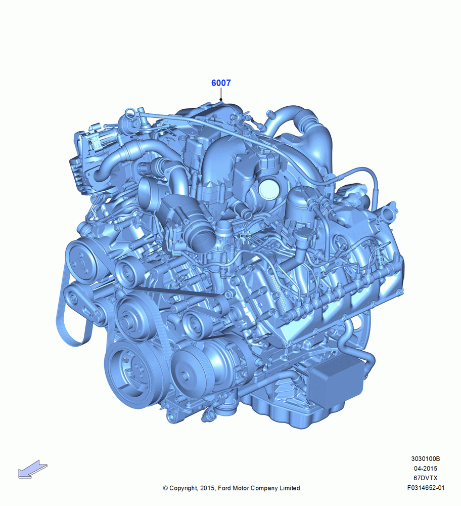 00B - Engine Assy Fully Dressed, 6.7L 4V OHV T/C Scorpion Diesel-C, 6.7L 4V OHV T/C Scorpion Diesel-B, 6.7L 4V OHV T/C Scorpion Diesel-A; 13/JUL/2015-02/JAN/2020