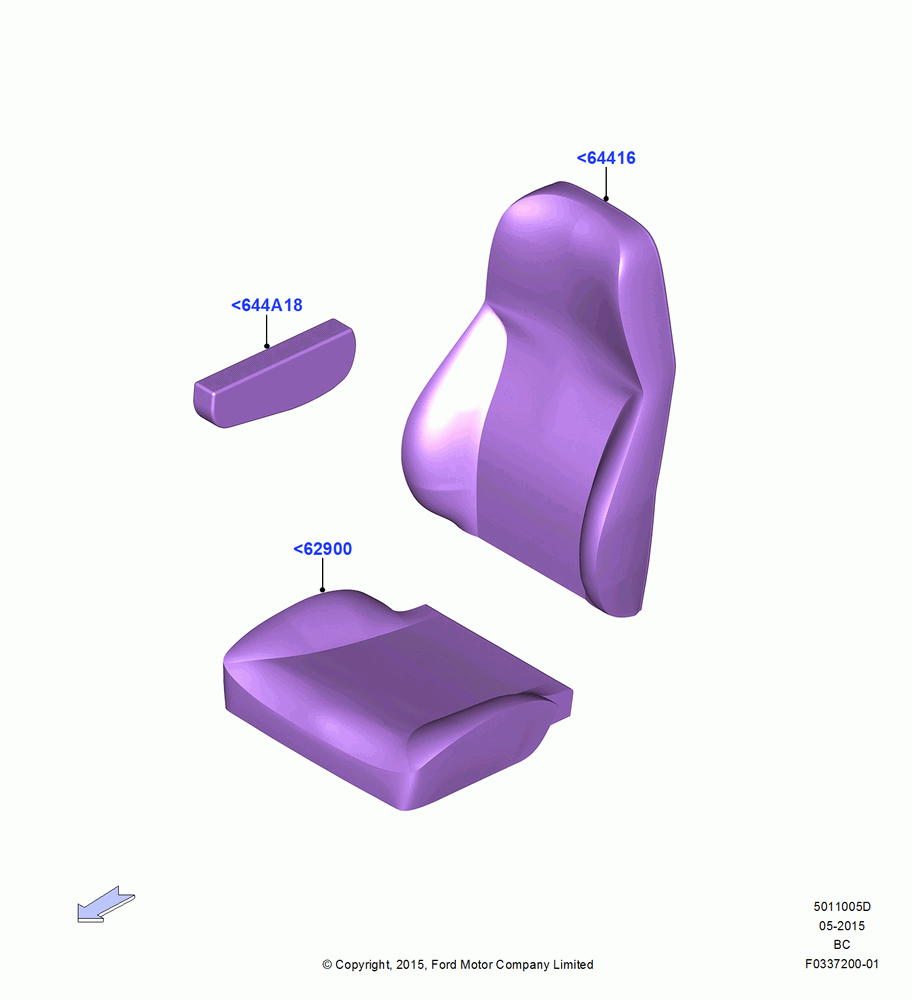 05D - Front Seat Covers, With Captain Chair - Driver Only, With Driver Single High Back Seat, With Single Seat - Driver Only; 13/JUL/2015