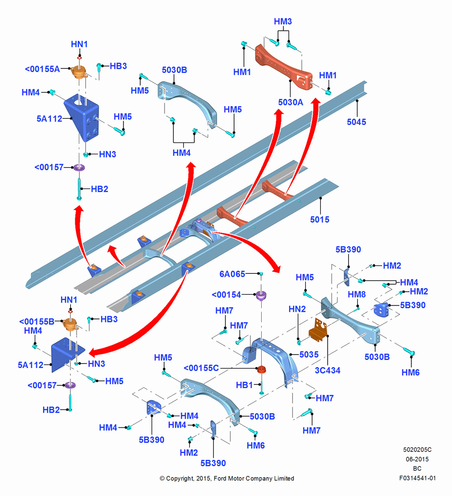 05C - Chassis Frame, Crew Cab, Center; 13/JUL/2015