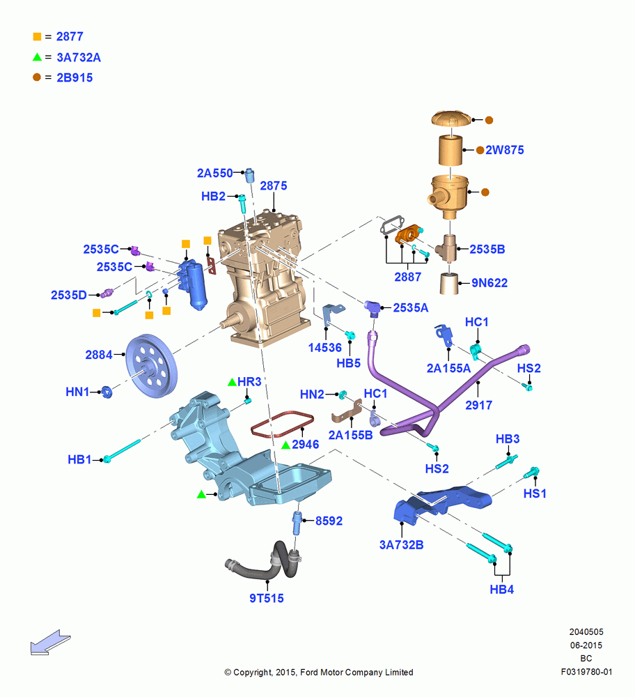 Air Suspension Compressor and Lines, Air Ride-Air Compressor-13.2CF, Brake Compressor-Bendix 13.2 CF