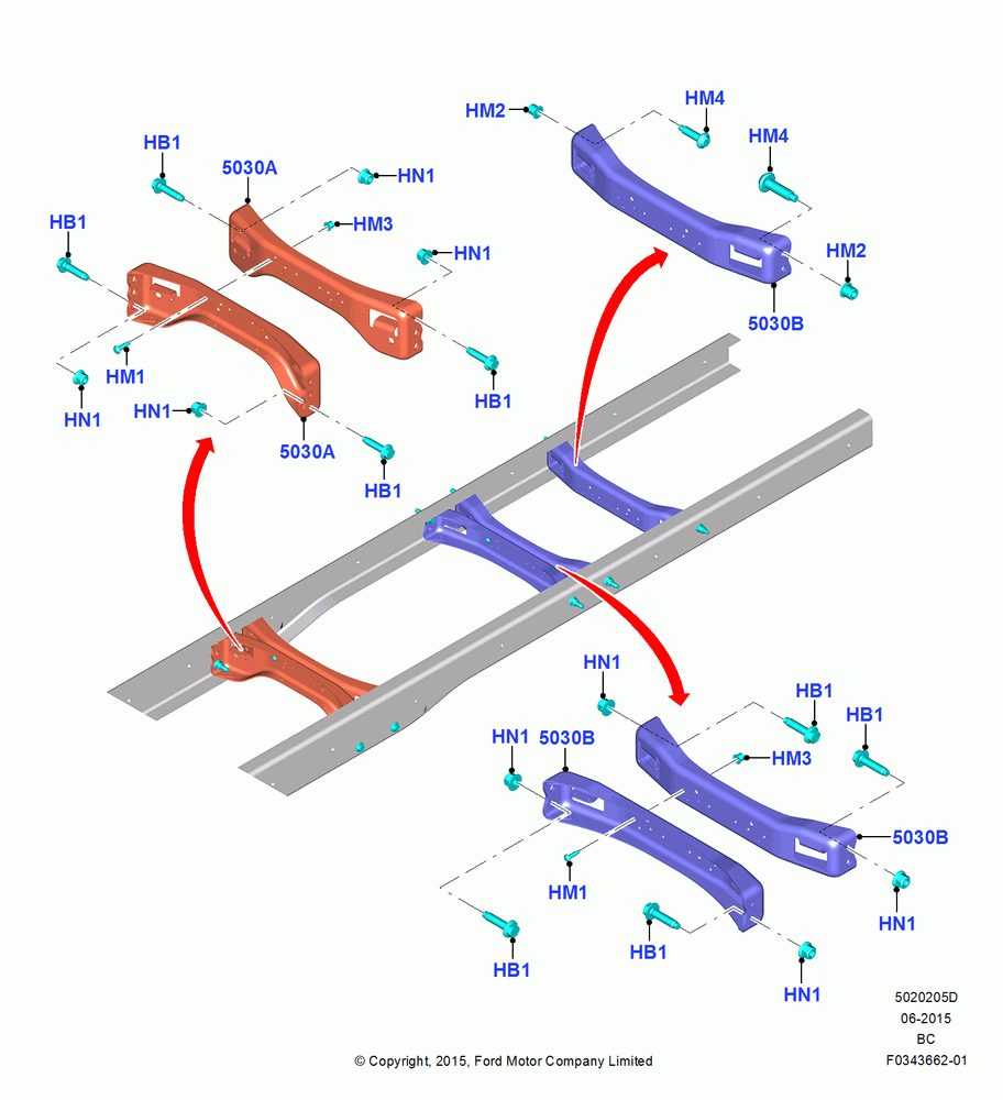 05D - Chassis Frame, F-650 Kick-Up Frame, Rear; 13/JUL/2015