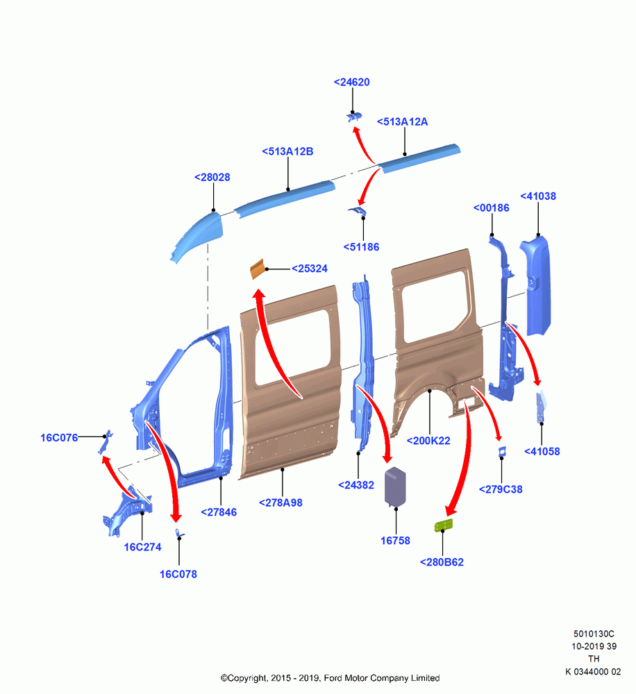 30C - Side Panels - Outer, All Medium Series, Van/Bus, With RH Hinged Side Load Door, Bodyside Less Load Doors; 21/APR/2014