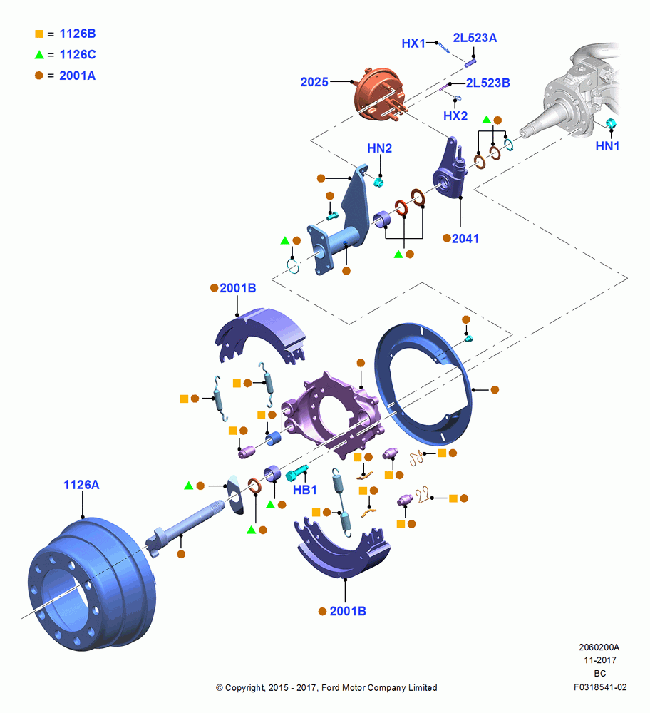 Front Drum Brakes, All Wheel Drum Brakes, Straight Truck Configuration