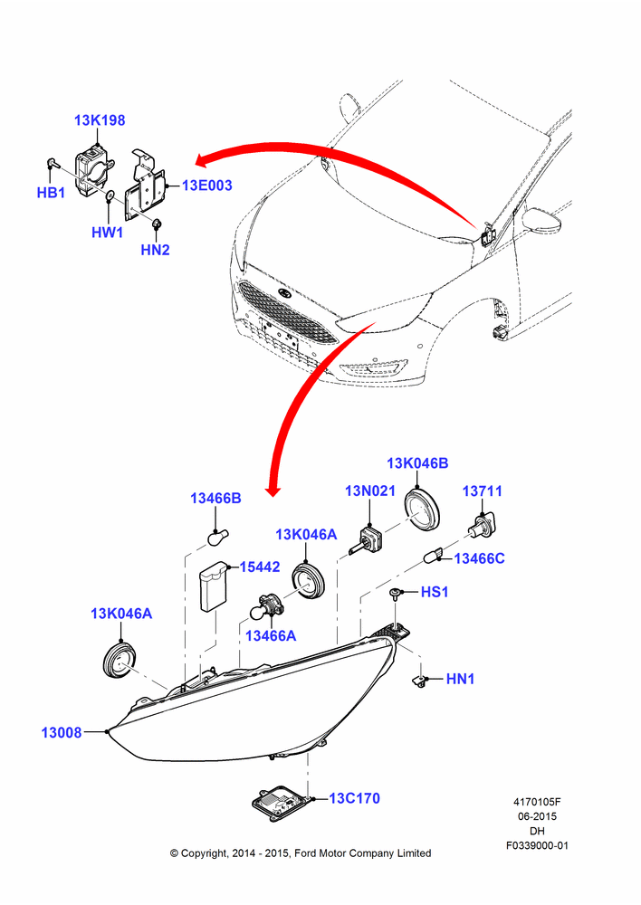 05F - Headlamps and Front Flasher Lamps, ST Version, With Adaptive Headlamps Bi Xenon; 08/DEC/2014-04/MAY/2018