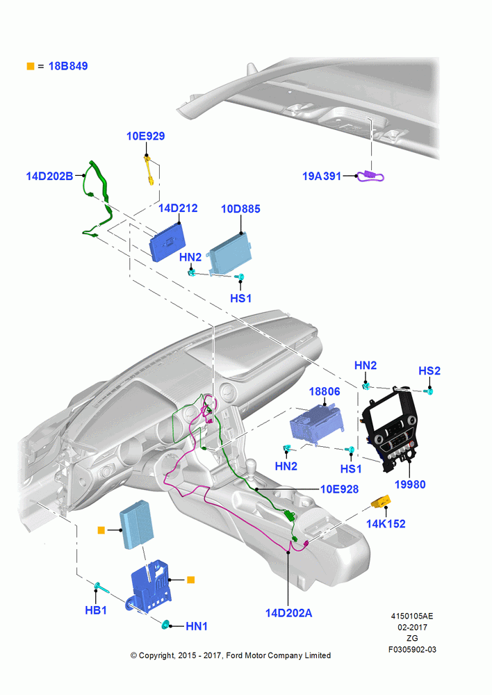 05AE - Audio Equipment - Original Fit, Human Machine Interface 3, Human Machine Interface 4, Less ICE Noise Reduction, With Ice Noise Reduction Module #2; 03/AUG/2015