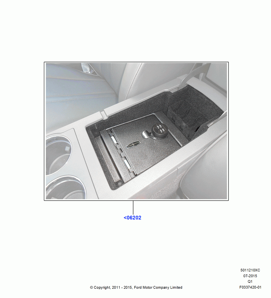 10XC - Console - Floor, Lincoln/Mercury Series, Accessory - Console Vault; 08/AUG/2011