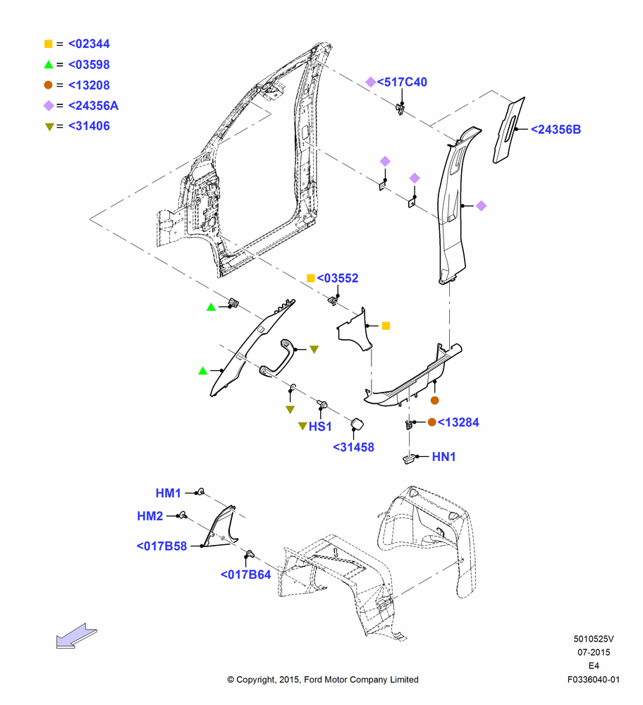 25V - Side Trim, Base, Base Version Level 2, Cutaway, Stripped Chassis, RH Side Only; 02/AUG/2004