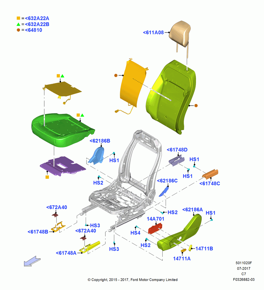 20F - Front Seat Pads/Valances & Heating, Driver Heated Seat-Variable Temp, With Low Back Front Seats, With Pass 6 Way Power Seat Adjuster; 16/JUN/2014