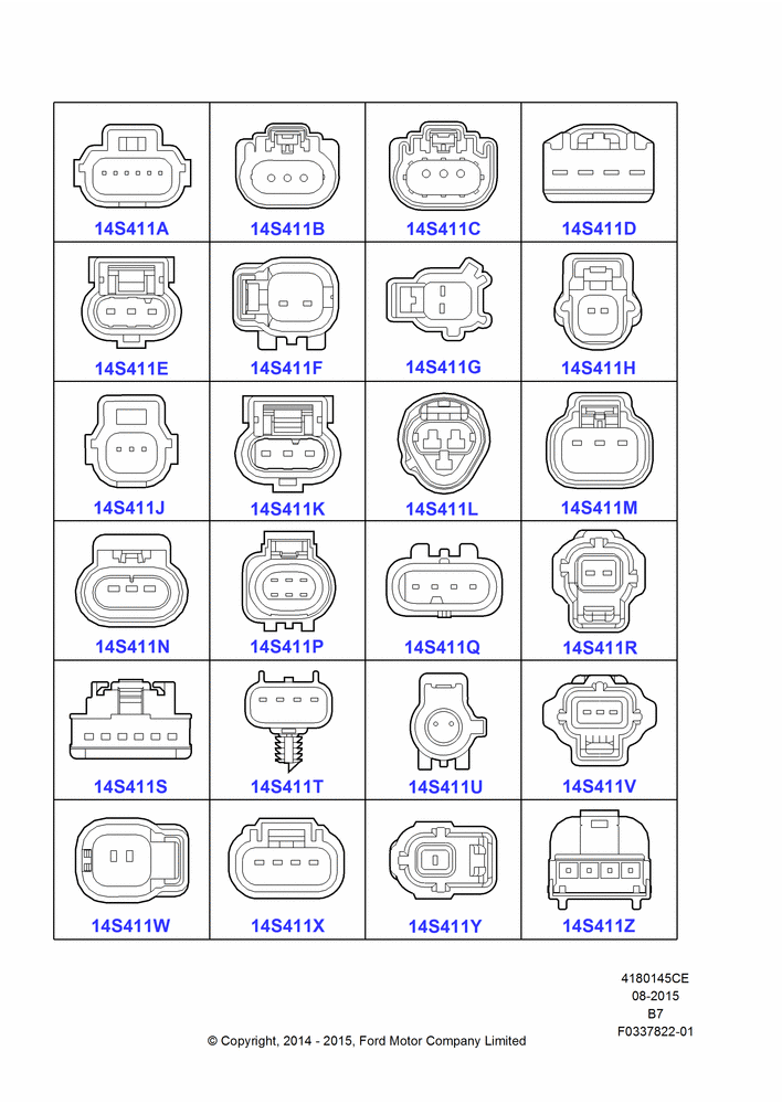 45CE - Pigtail Wiring Kits, Page A, Sensors; 11/AUG/2014-30/JUN/2017