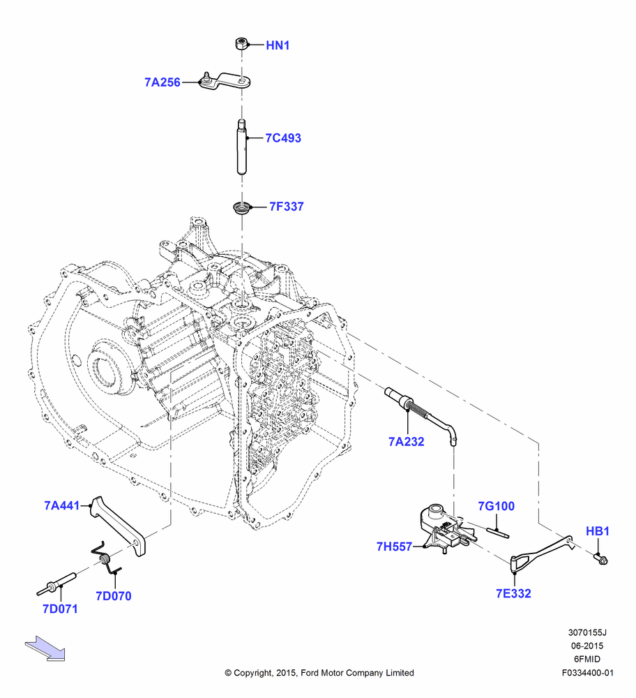 55J - Transmission Control Mechanisms, 6 Speed Auto Trans 6F15; 08/SEP/2015-04/MAY/2018