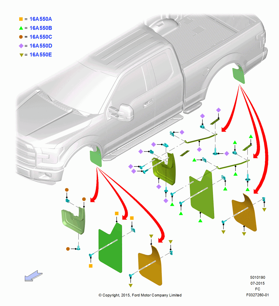 90XA - Mudflaps, (+) North American Markets, Accessory; 20/OCT/2014