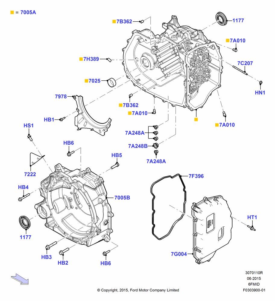 10R - Transmission External Components, 6 Speed Auto Trans 6F15; 08/SEP/2015-04/MAY/2018