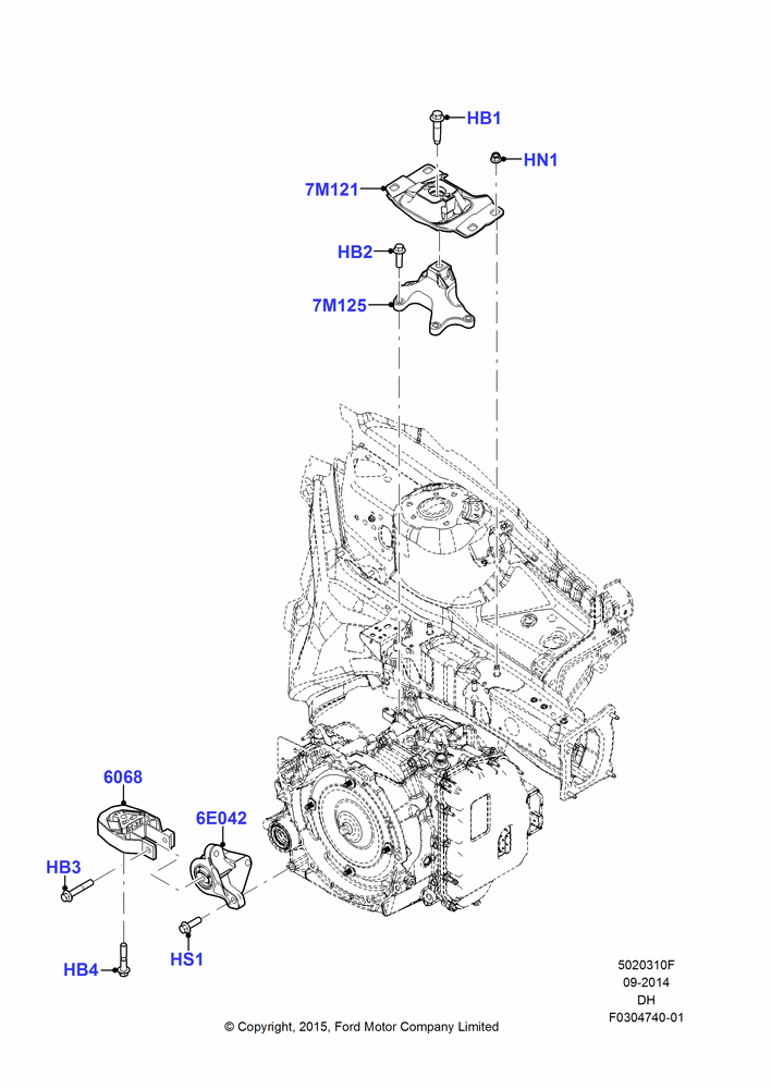 10F - Transmission Mounting, 6 Speed Auto Trans 6F15; 08/SEP/2015-04/MAY/2018