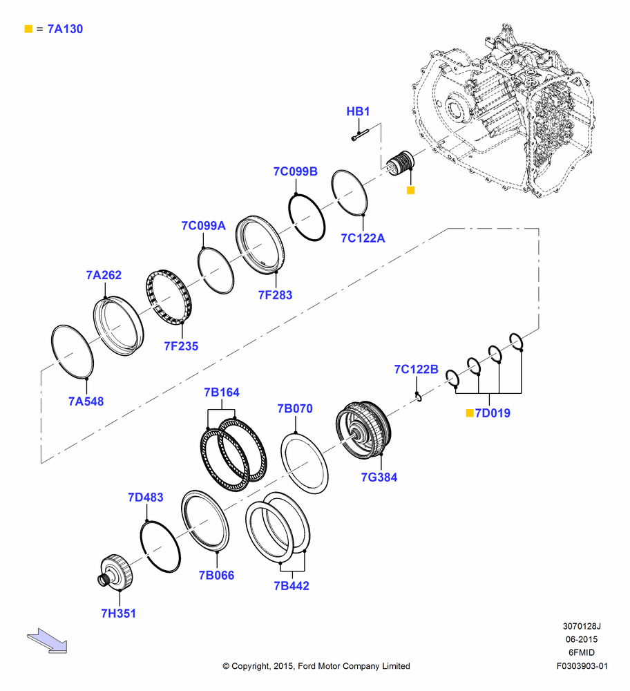 28J - Direct Clutch and Components, 6 Speed Auto Trans 6F15; 08/SEP/2015-04/MAY/2018