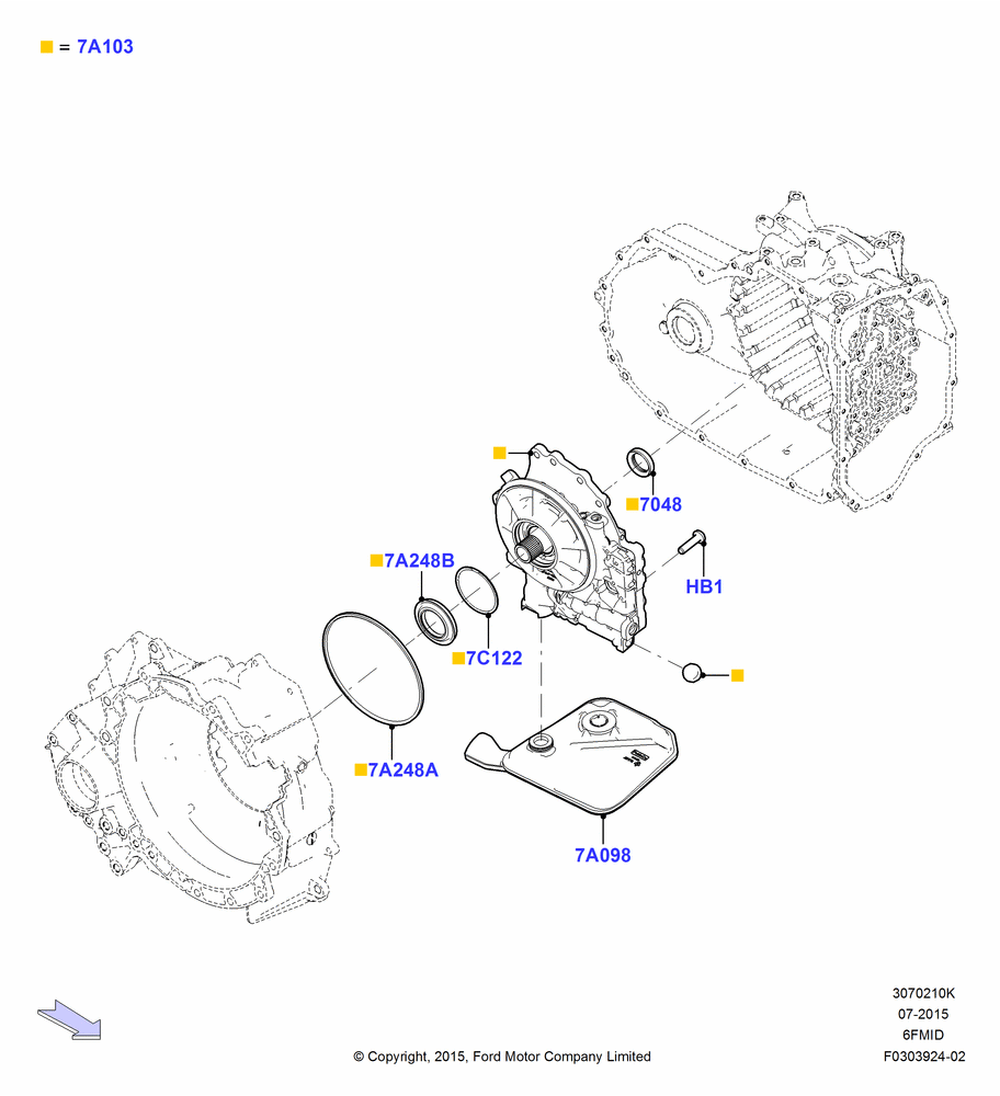 10K - Transmission Pump Assy, 6 Speed Auto Trans 6F15; 08/SEP/2015-04/MAY/2018