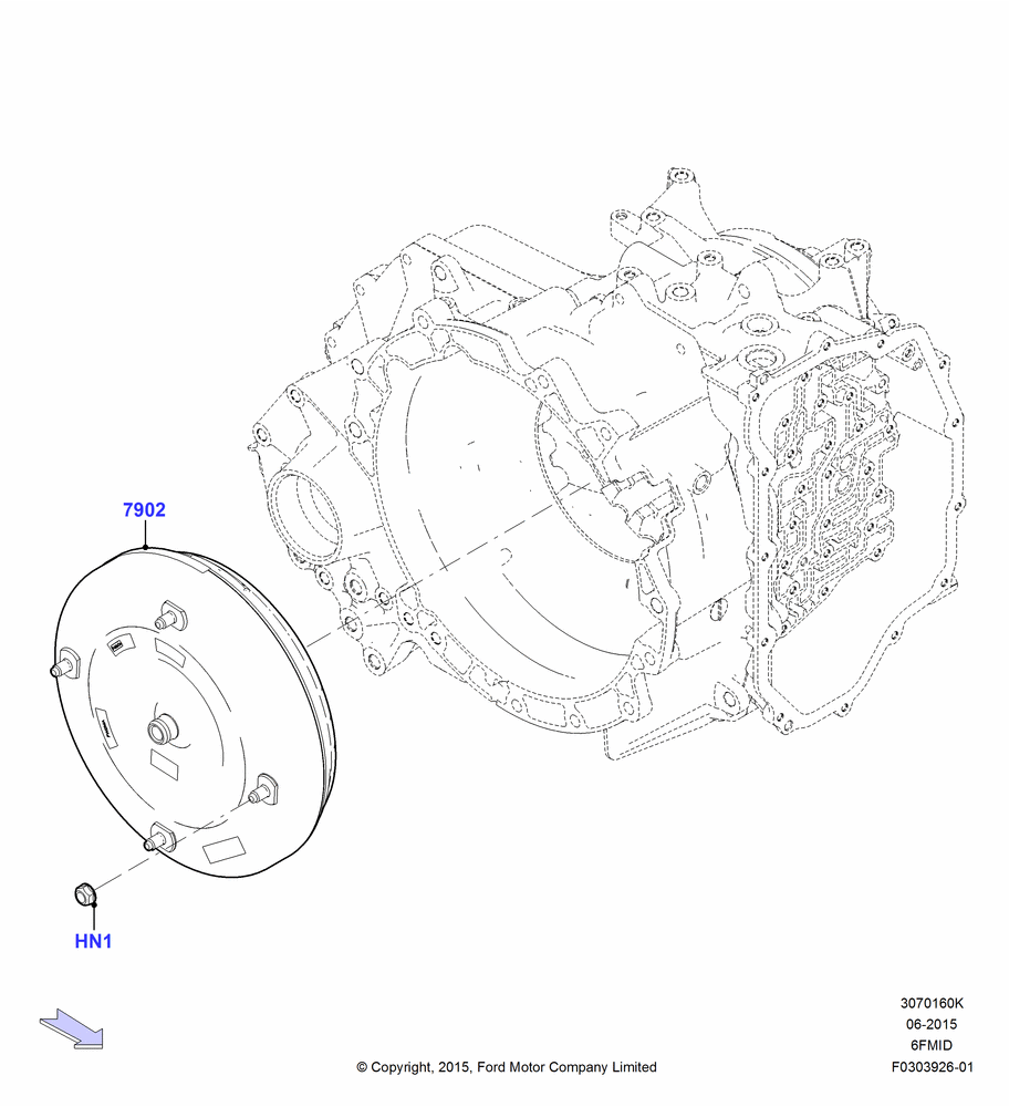 60K - Converter, 6 Speed Auto Trans 6F15; 08/SEP/2015-04/MAY/2018