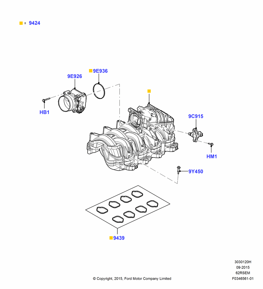 20H - Intake Manifold, 6.2L 16V OHC NA V8 Gas, Less Gaseous Prep Pack; 21/AUG/2015-05/JUL/2016