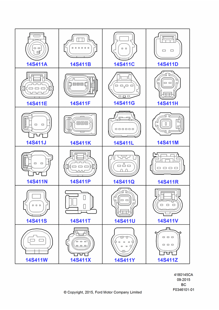 45CA - Pigtail Wiring Kits, Page A, Sensors; 13/JUL/2015