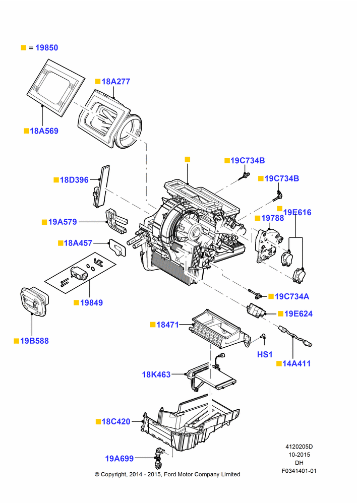 05D - Heater/Air Cond.External Components, Dual Zone Auto Temp Control A/C; 15/DEC/2014-04/MAY/2018