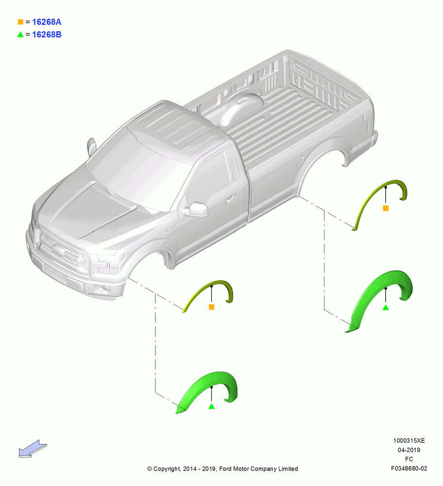 15XE - Body Dress Up Kits - Side, (+) North American Markets, Accessory Fender Flares, OE Type Fender Flare Kit; 20/OCT/2014