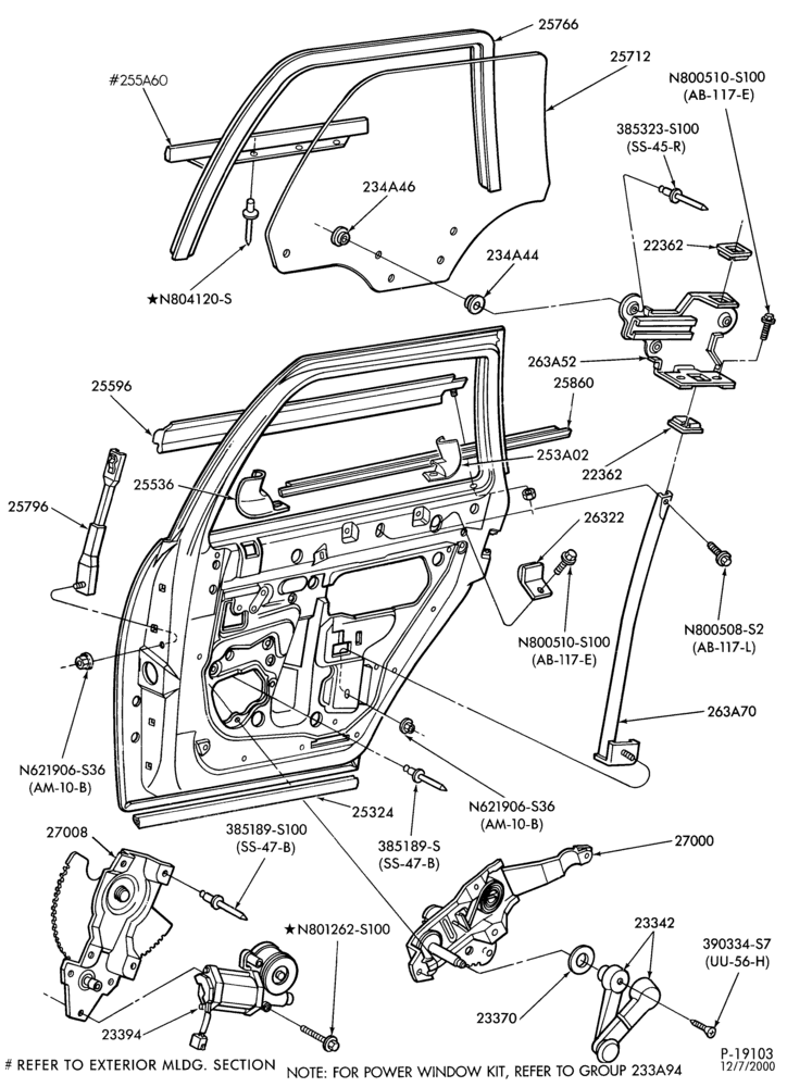 240 - BODY SIDES AND QUARTER-Window parts - front door - rear door