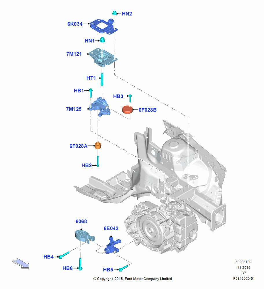 10G - Transmission Mounting, 1.5L GTDI I4; 06/APR/2015