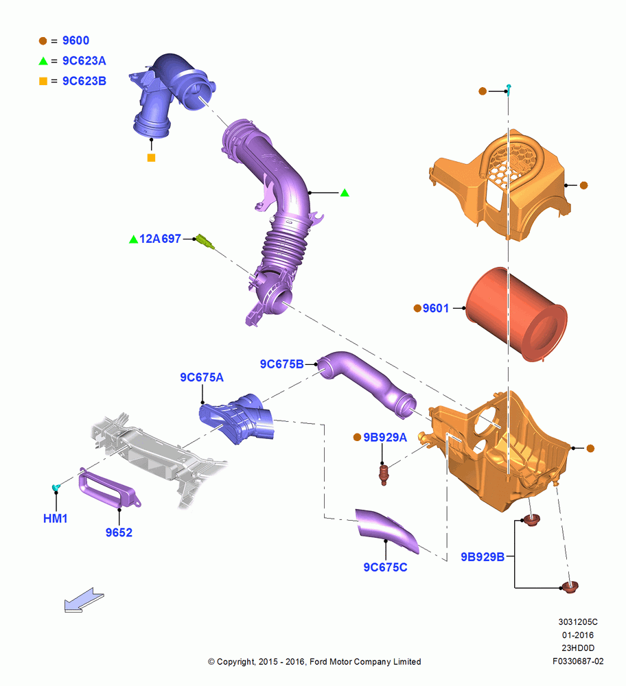 05C - Air Cleaner, 2.3L Ecoboost; 04/JAN/2016
