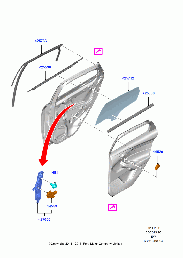 15B - Rear Door Glass and Window Controls, Power Rear Window One Shot Up/Down; 06/OCT/2014