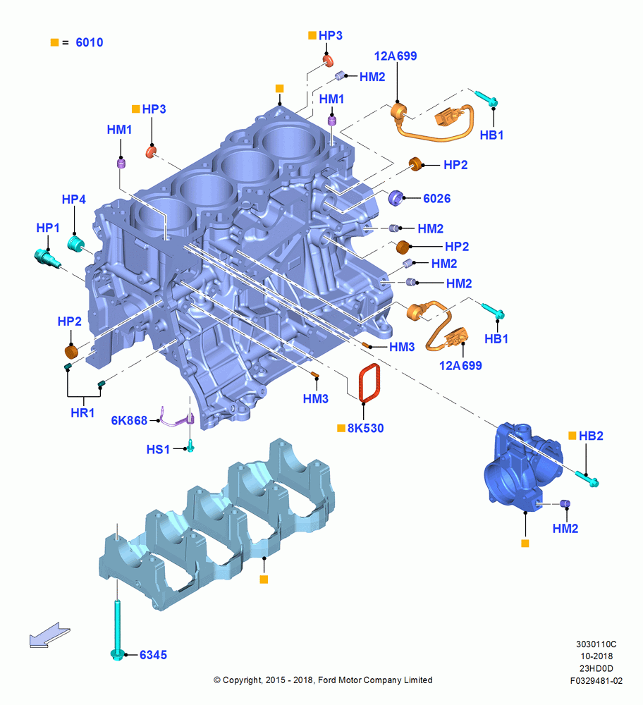 10C - Cylinder Block and Plugs, 2.3L Ecoboost; 04/JAN/2016