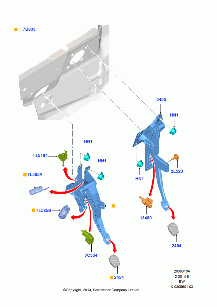 10A - Brake and Clutch Controls, LHD, Manual Transmission; 06/OCT/2014